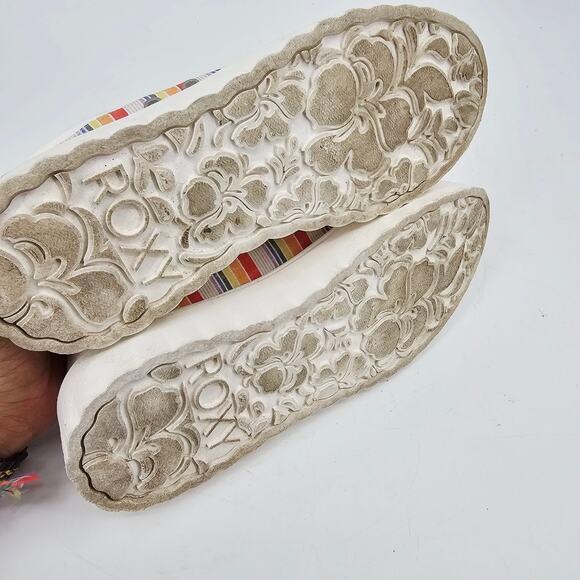 Roxy Sheilahh Slip on Rainbow Strip Platform Sneaker Shoe Women's 6.5 VSCO - Picture 6 of 9